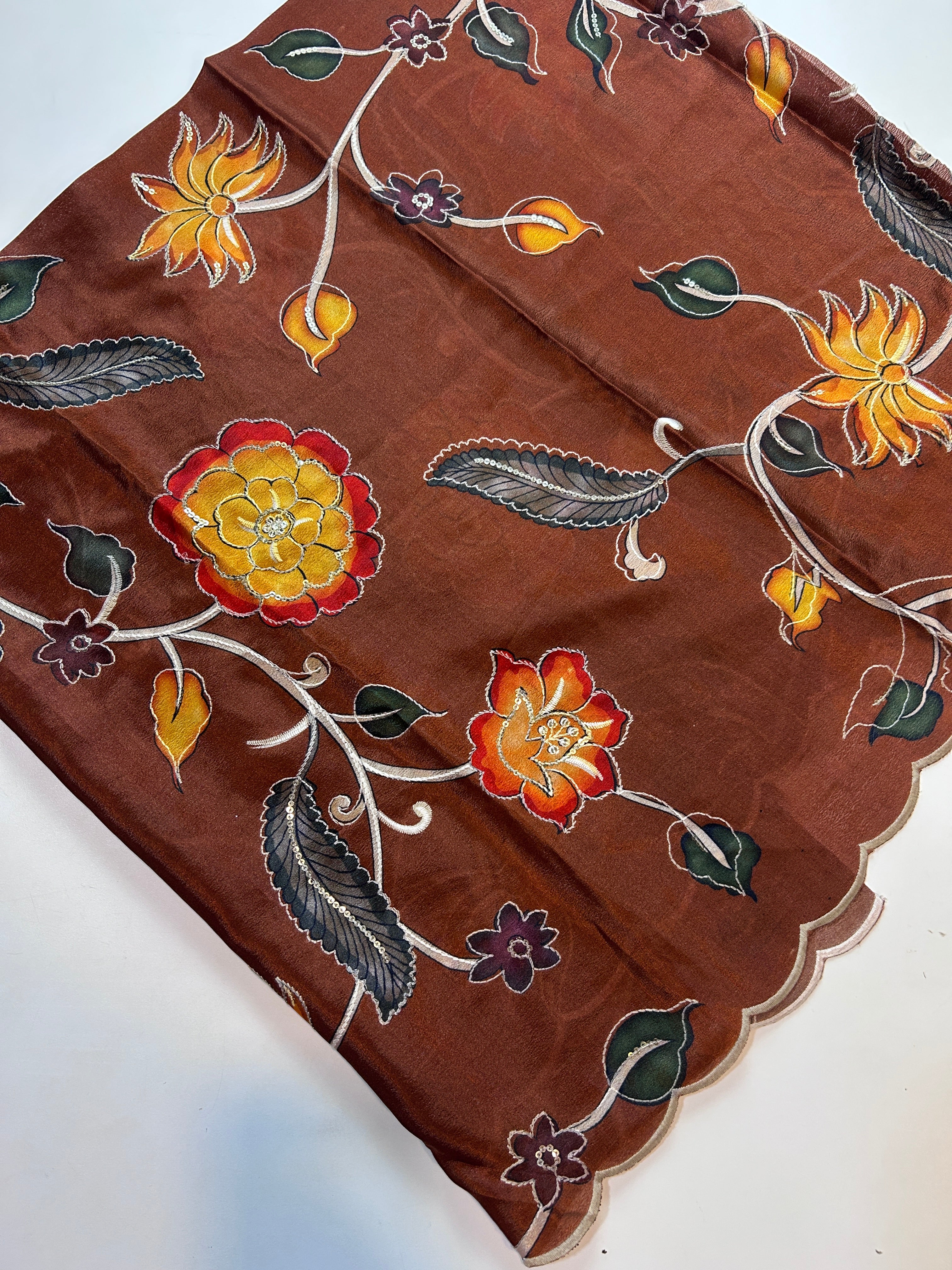(11)DESGINER BLOUSE PIECE ALL OVER DESIGN 80CMS SAREE PANNA