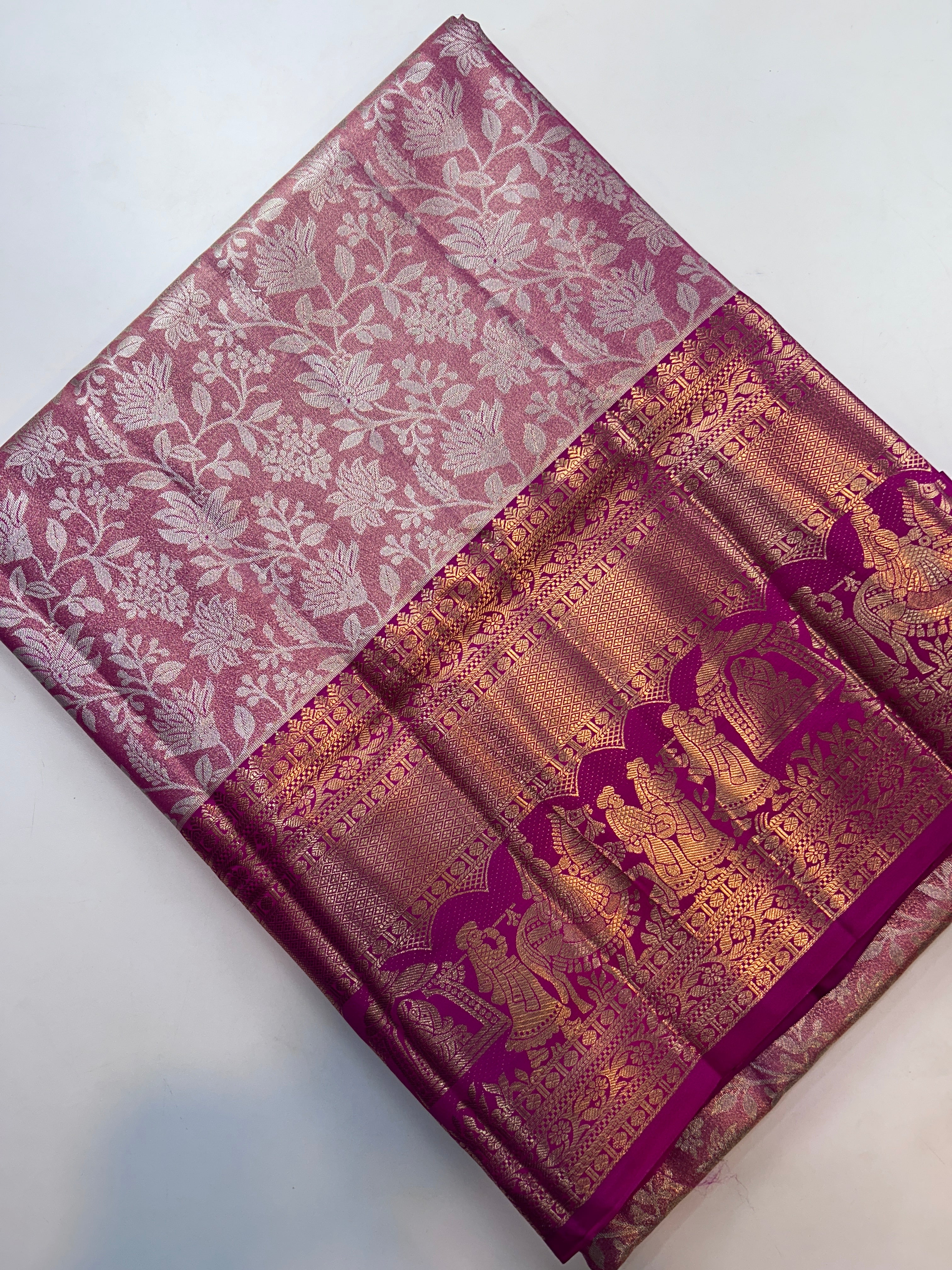 Beautiful semi kanchi pattu saree-7