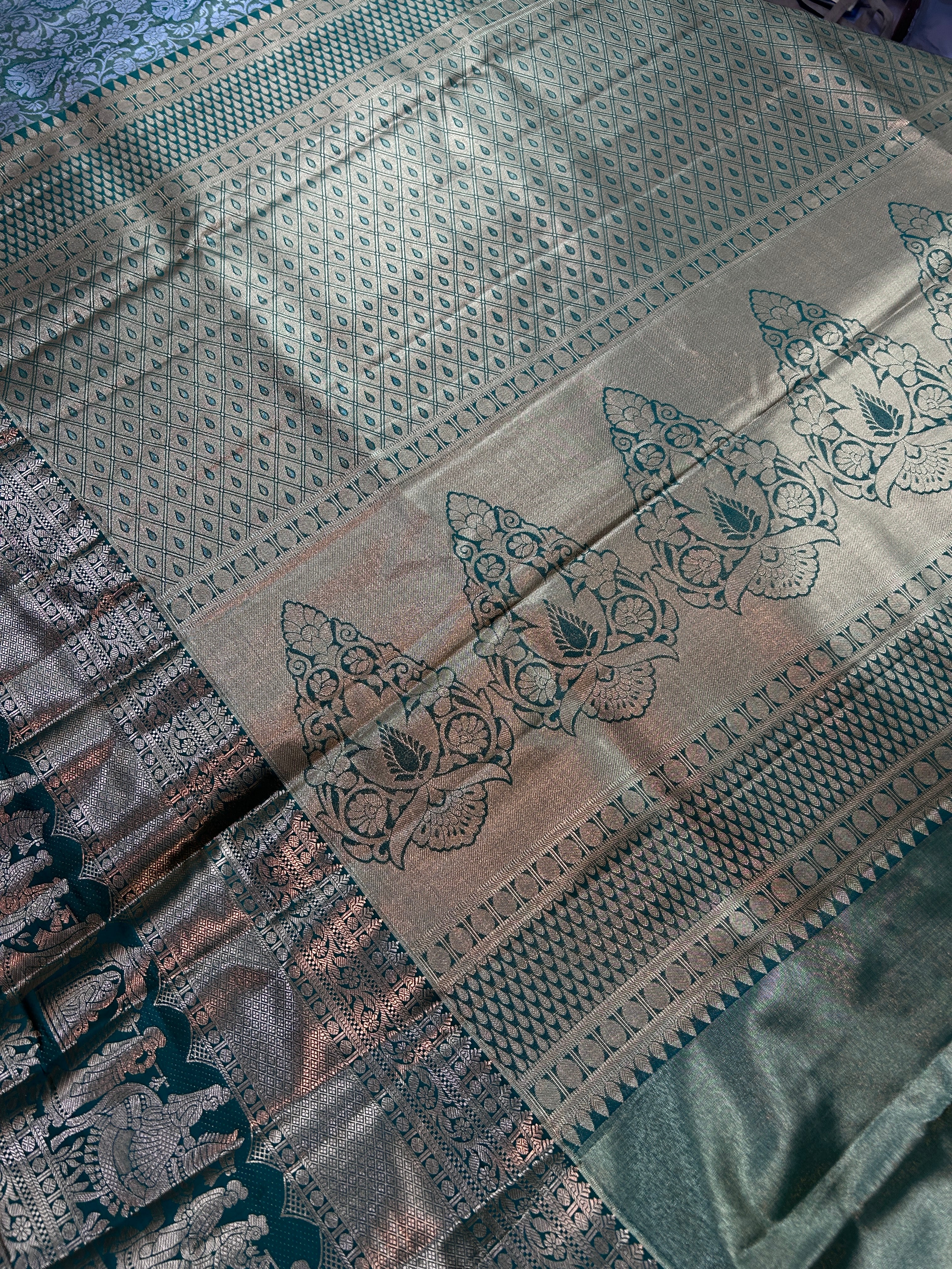 Beautiful semi kanchi pattu saree-13