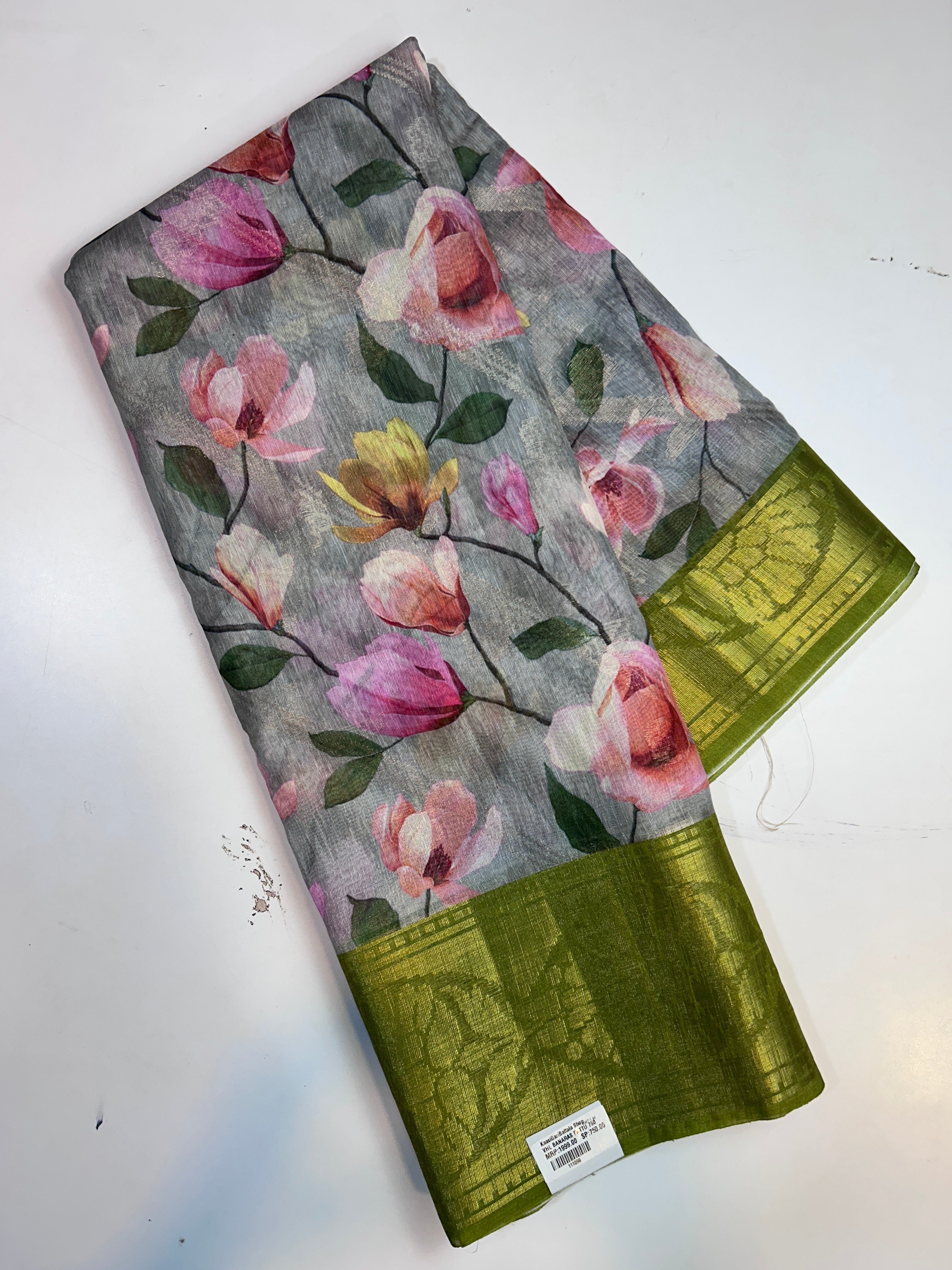 Pure chenderi floral saree