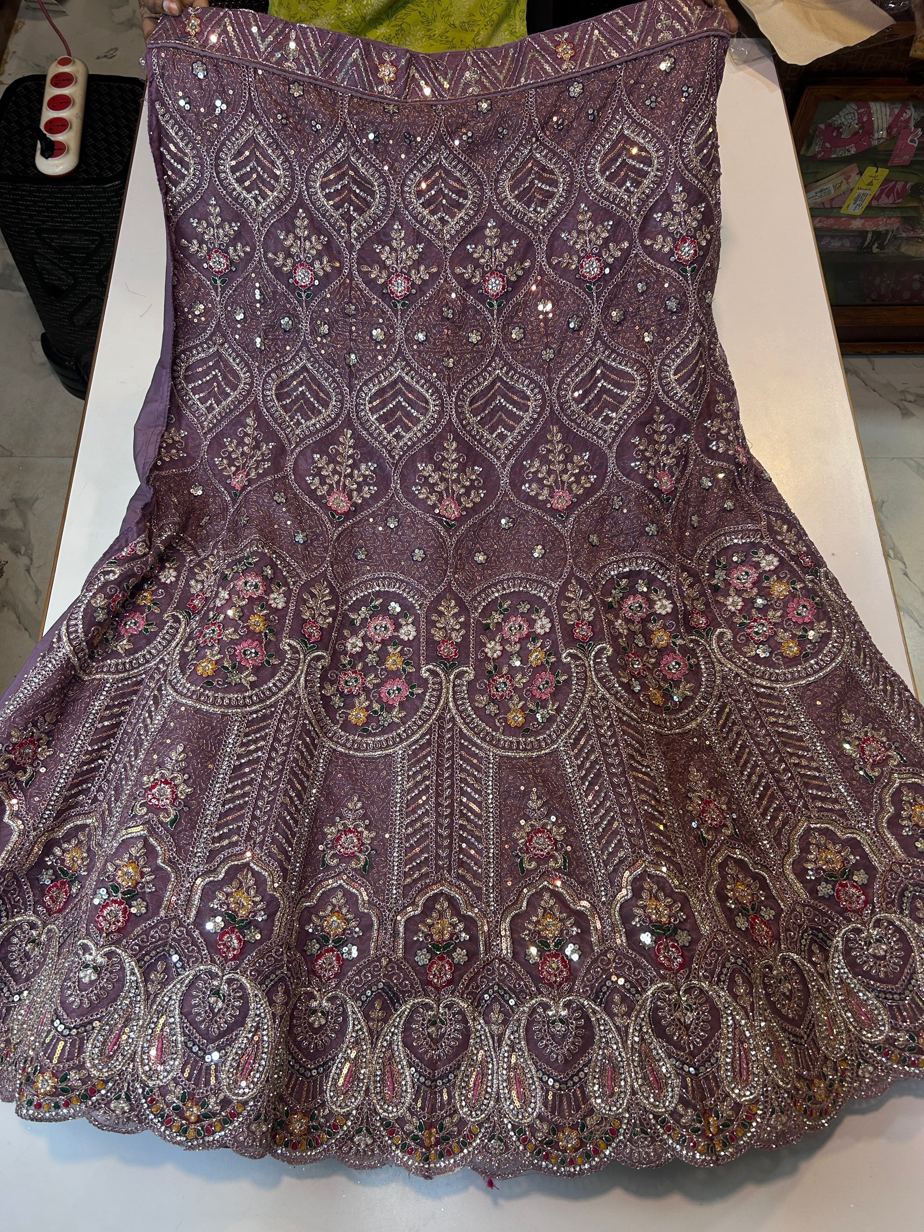 Heavy netted full work lehanga