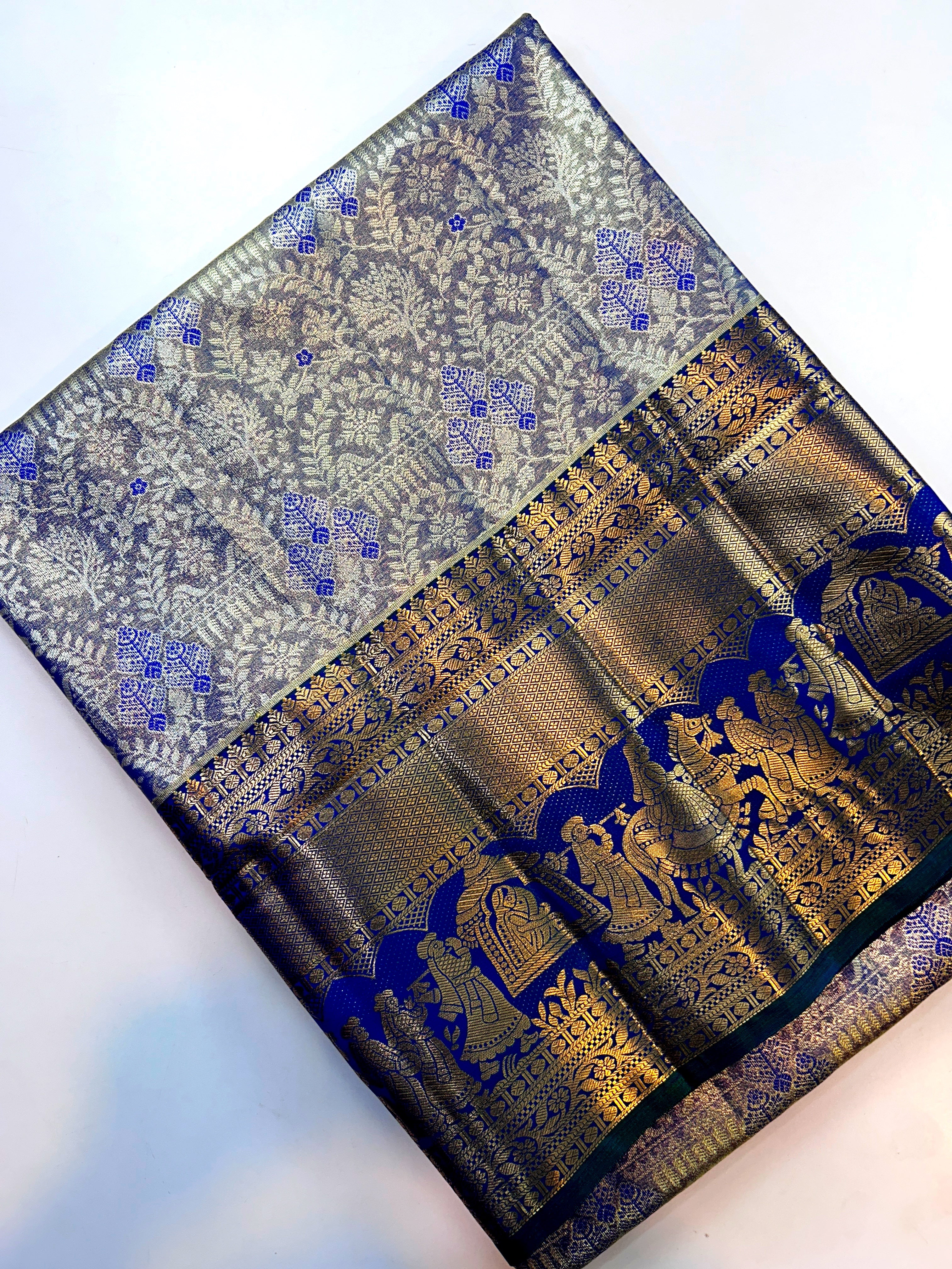 Beautiful semi kanchi pattu saree-2