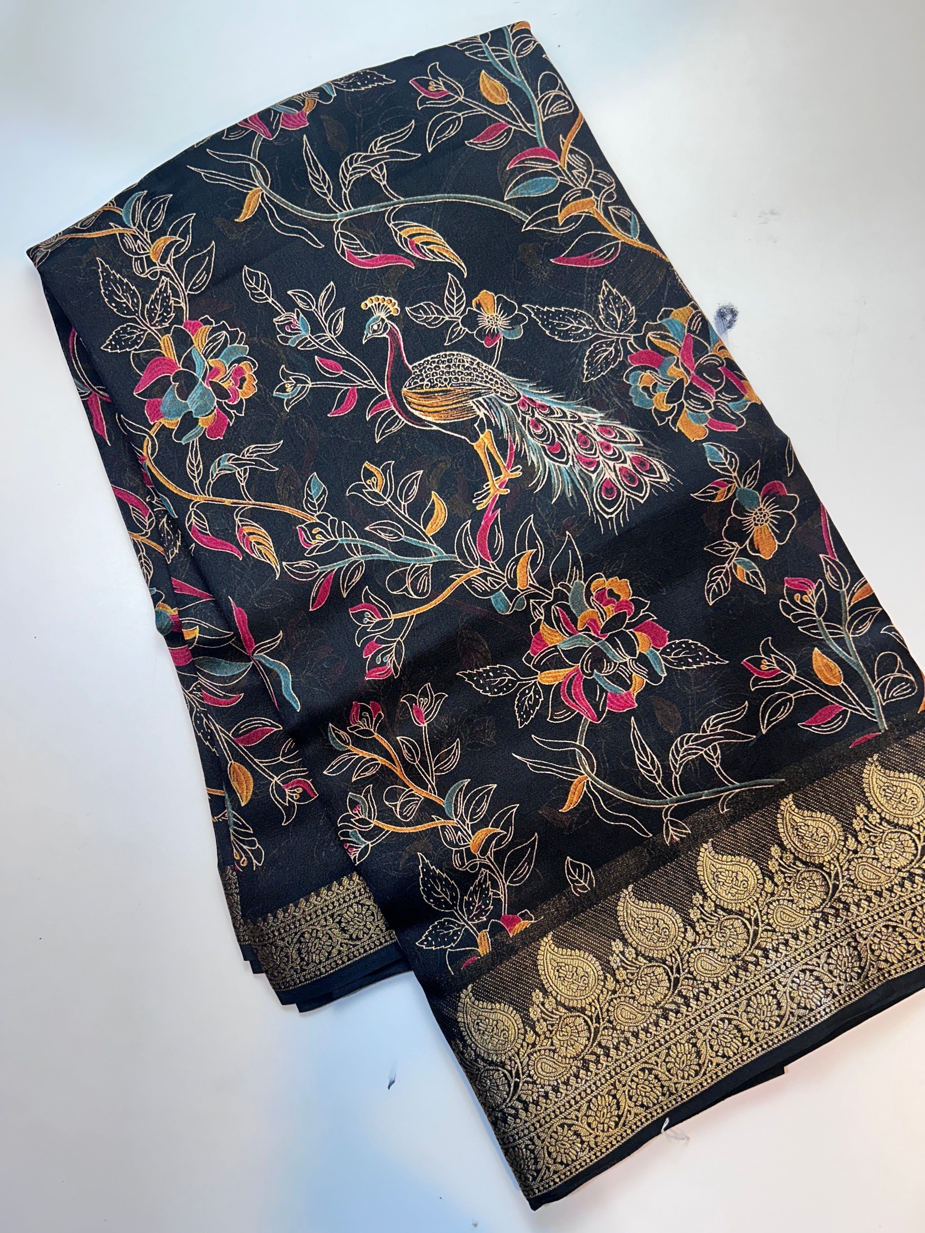 Beautiful black dola silk