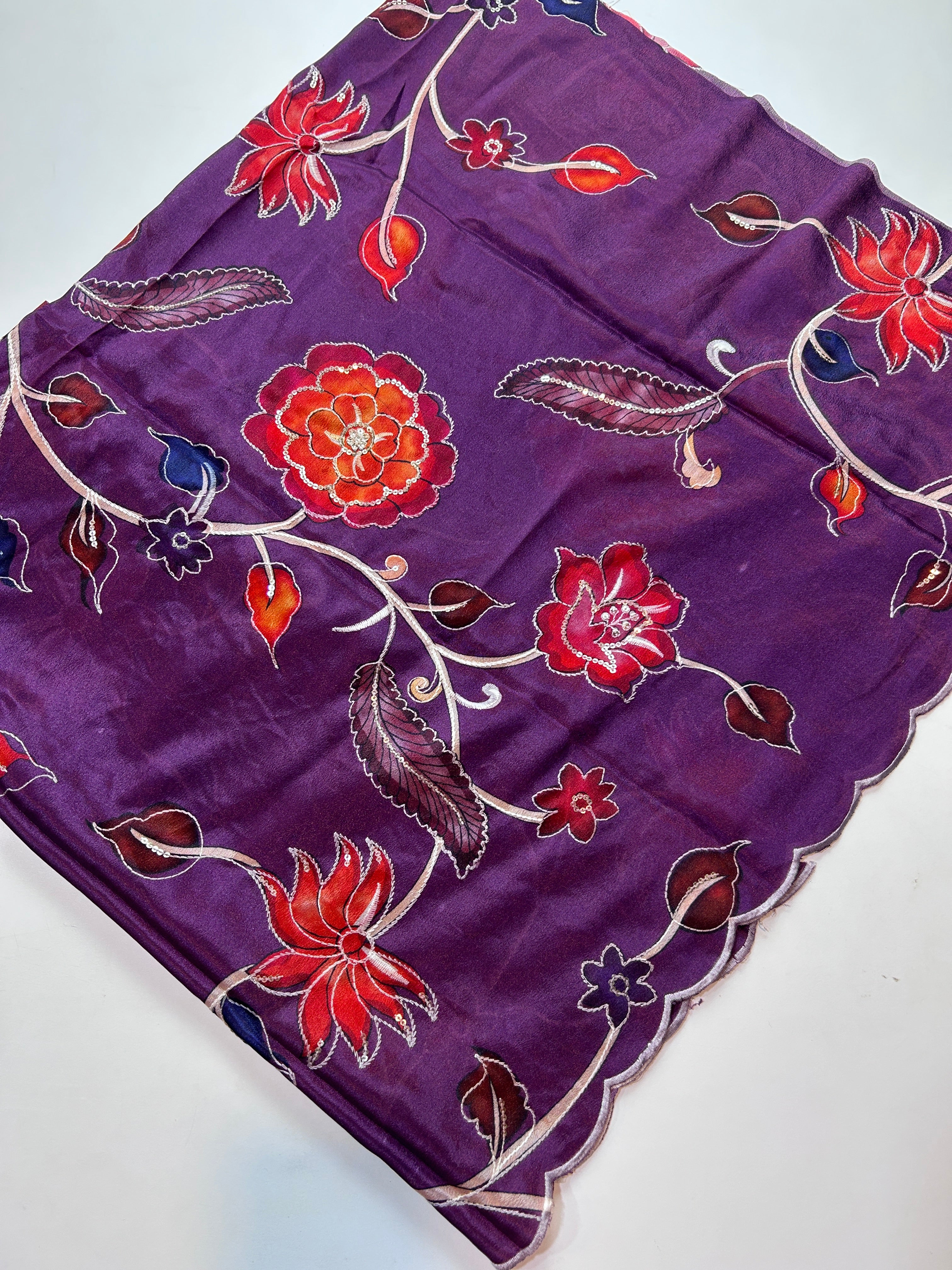 (5)DESGINER BLOUSE PIECE ALL OVER DESIGN 80CMS SAREE PANNA
