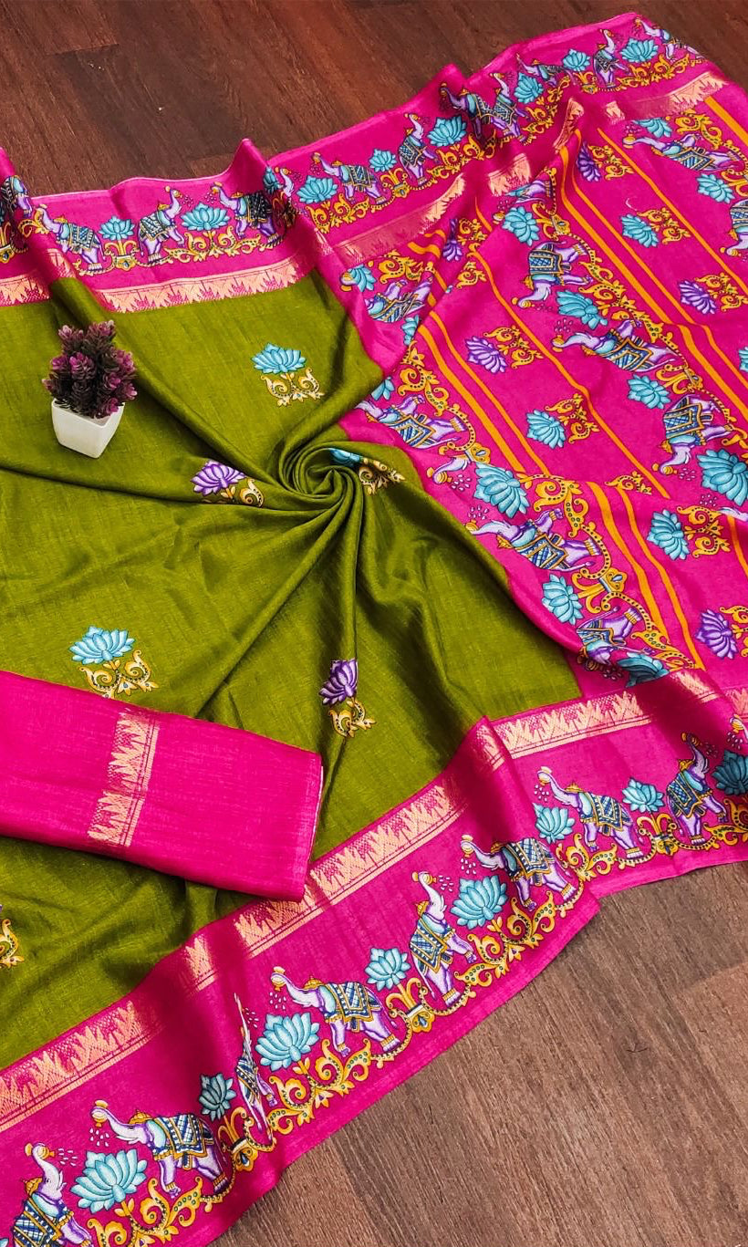 RAW SILK-green