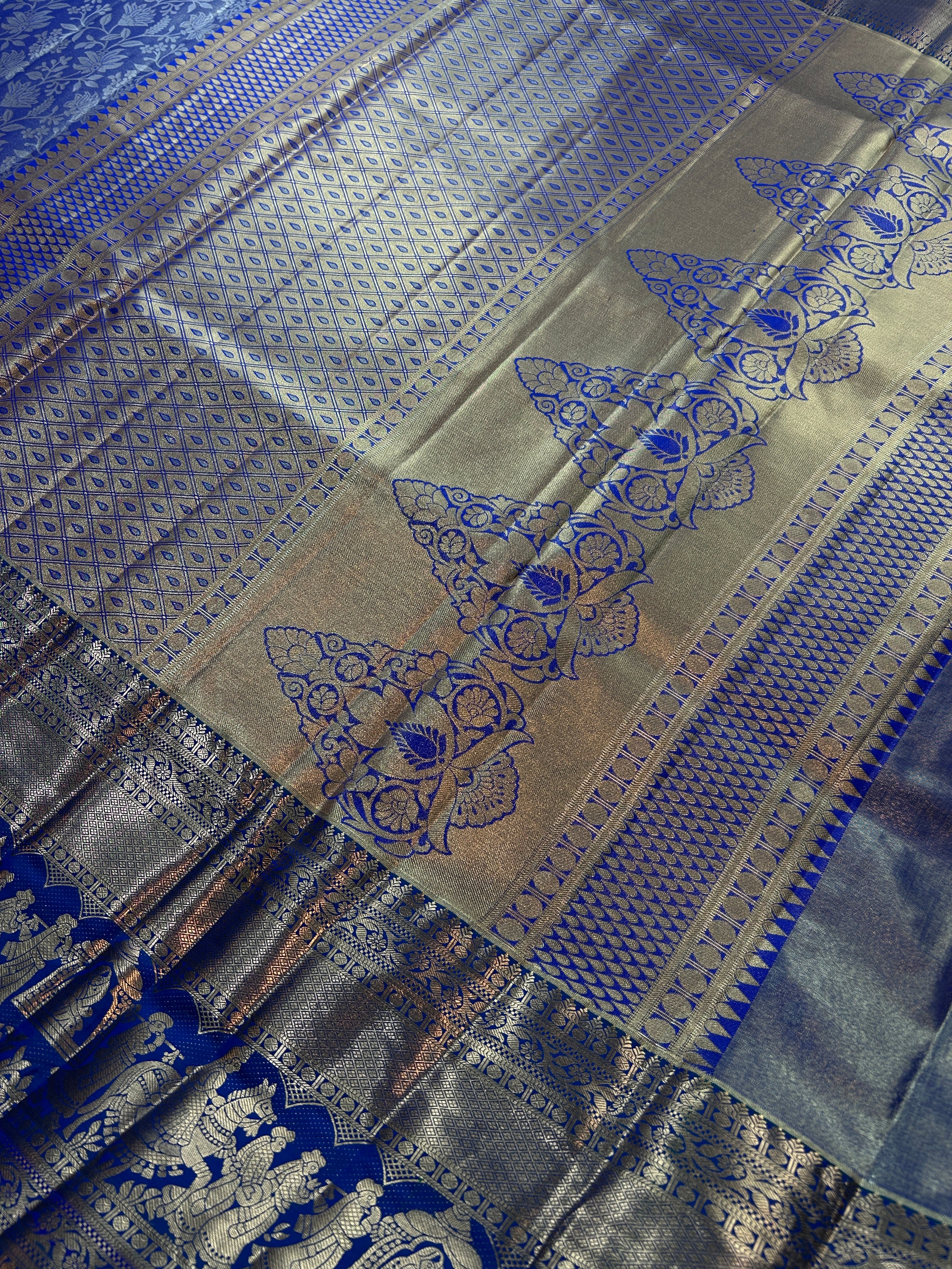 Beautiful semi kanchi pattu saree-11