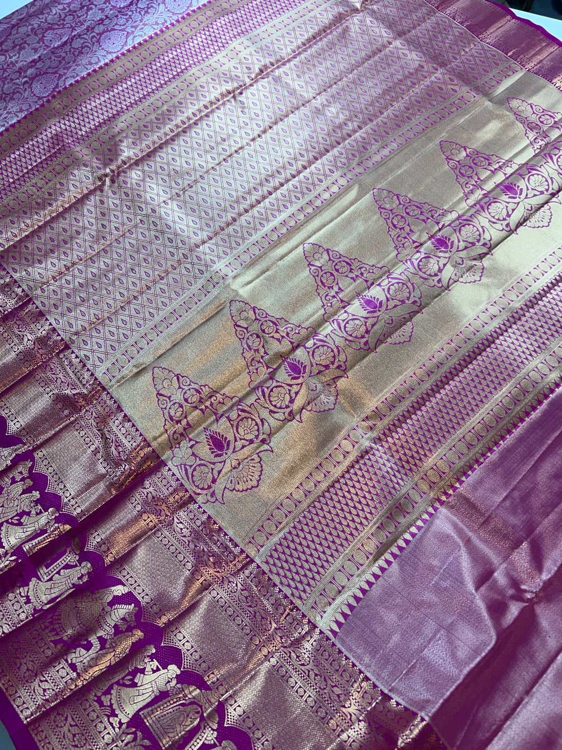 Beautiful semi kanchi pattu saree-4