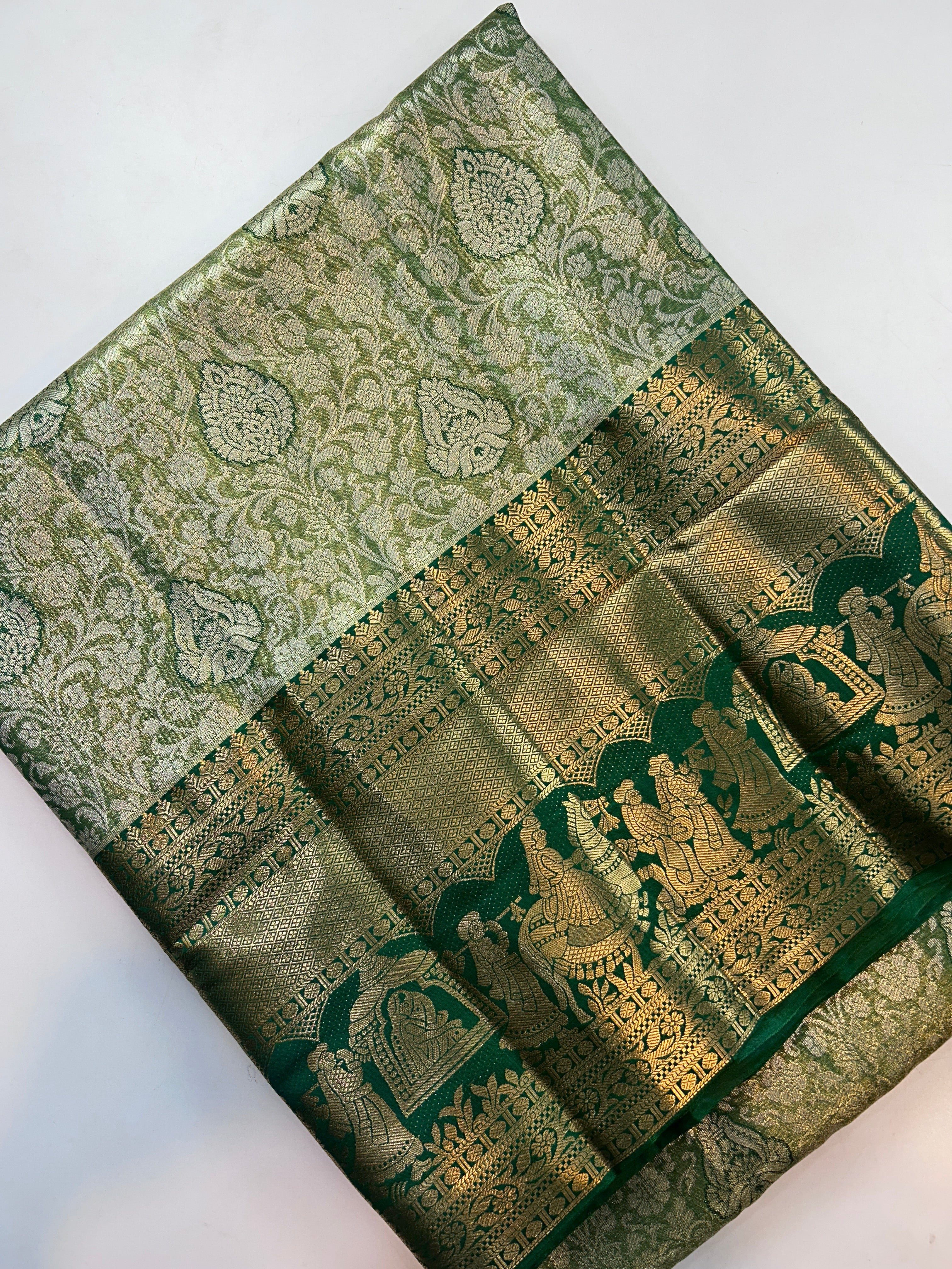 Beautiful semi kanchi pattu saree-13