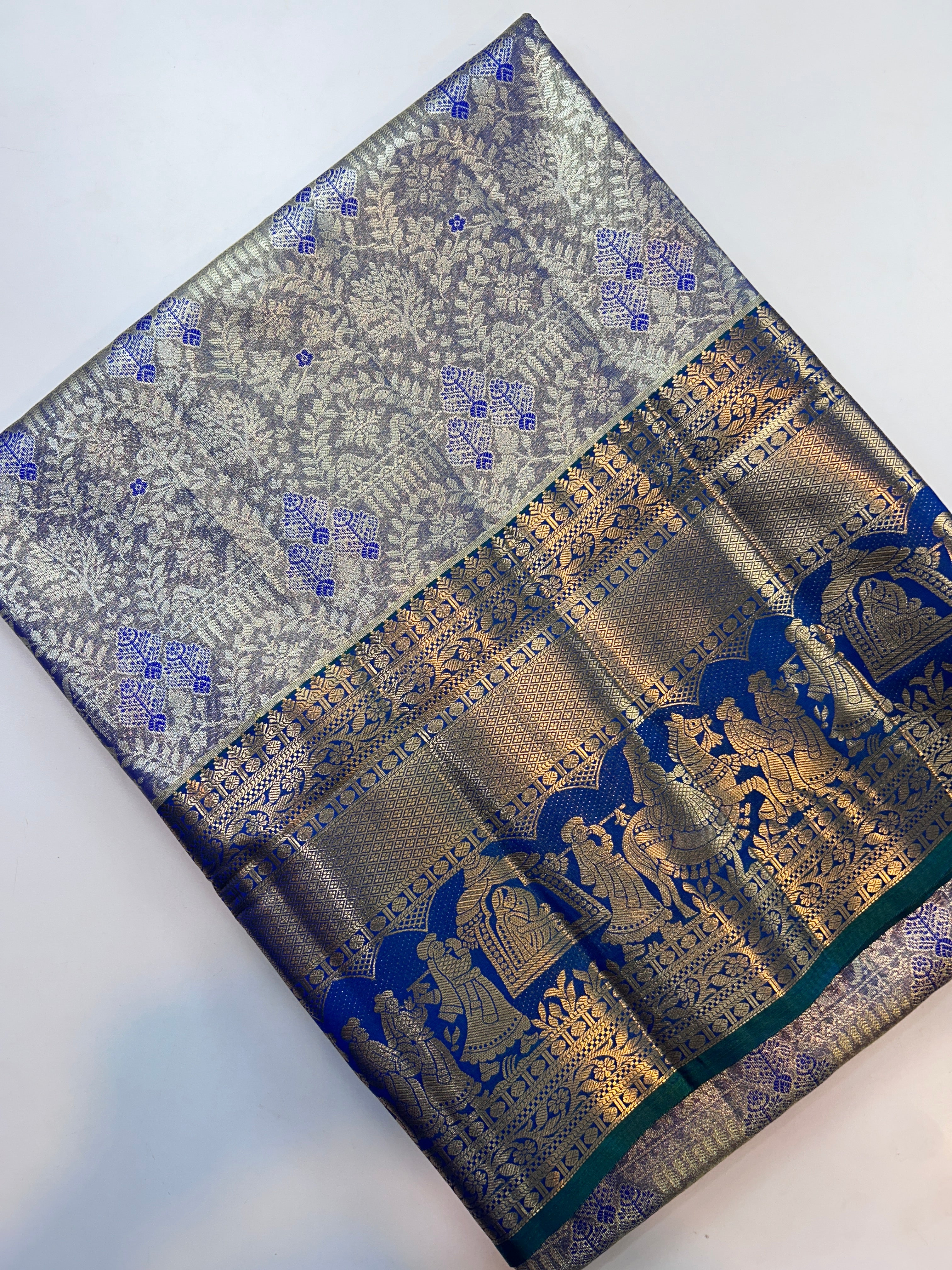 Beautiful semi kanchi pattu saree-2