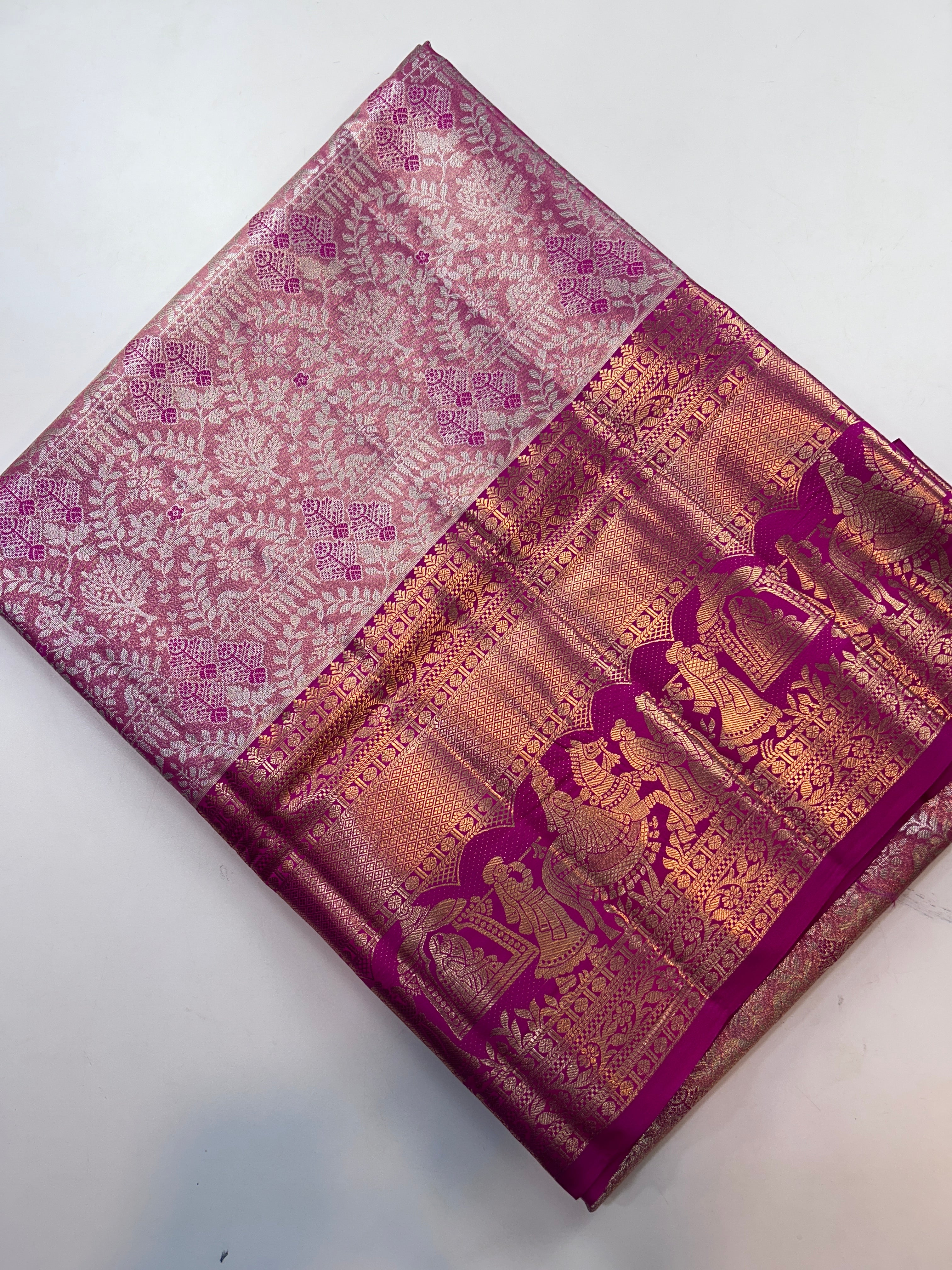 Beautiful semi kanchi pattu saree-12