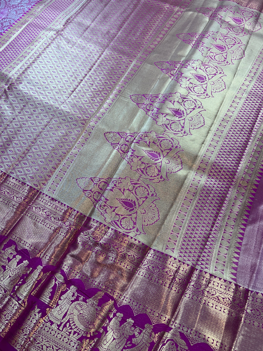 Beautiful semi kanchi pattu saree-12