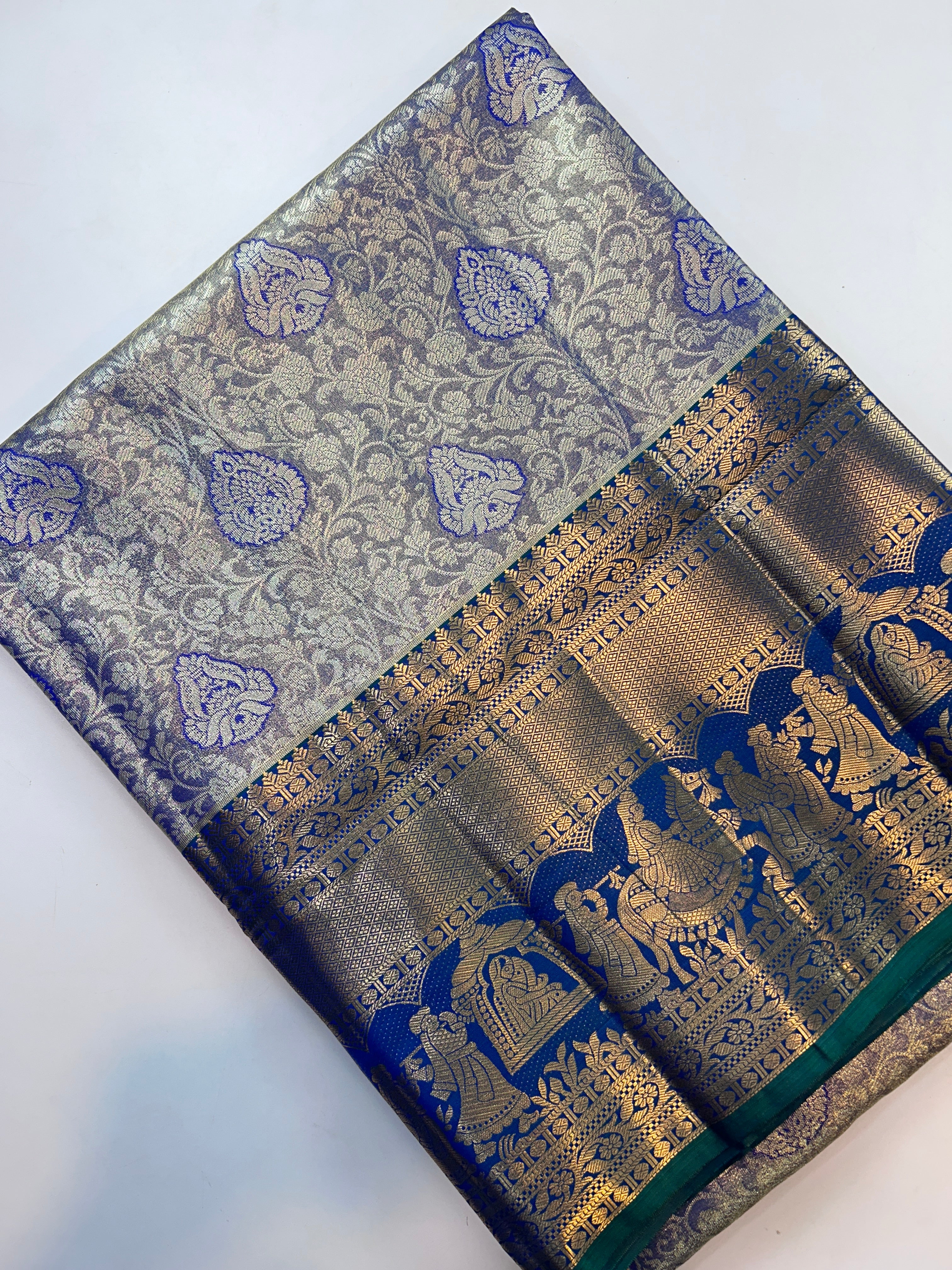 Beautiful semi kanchi pattu saree-5