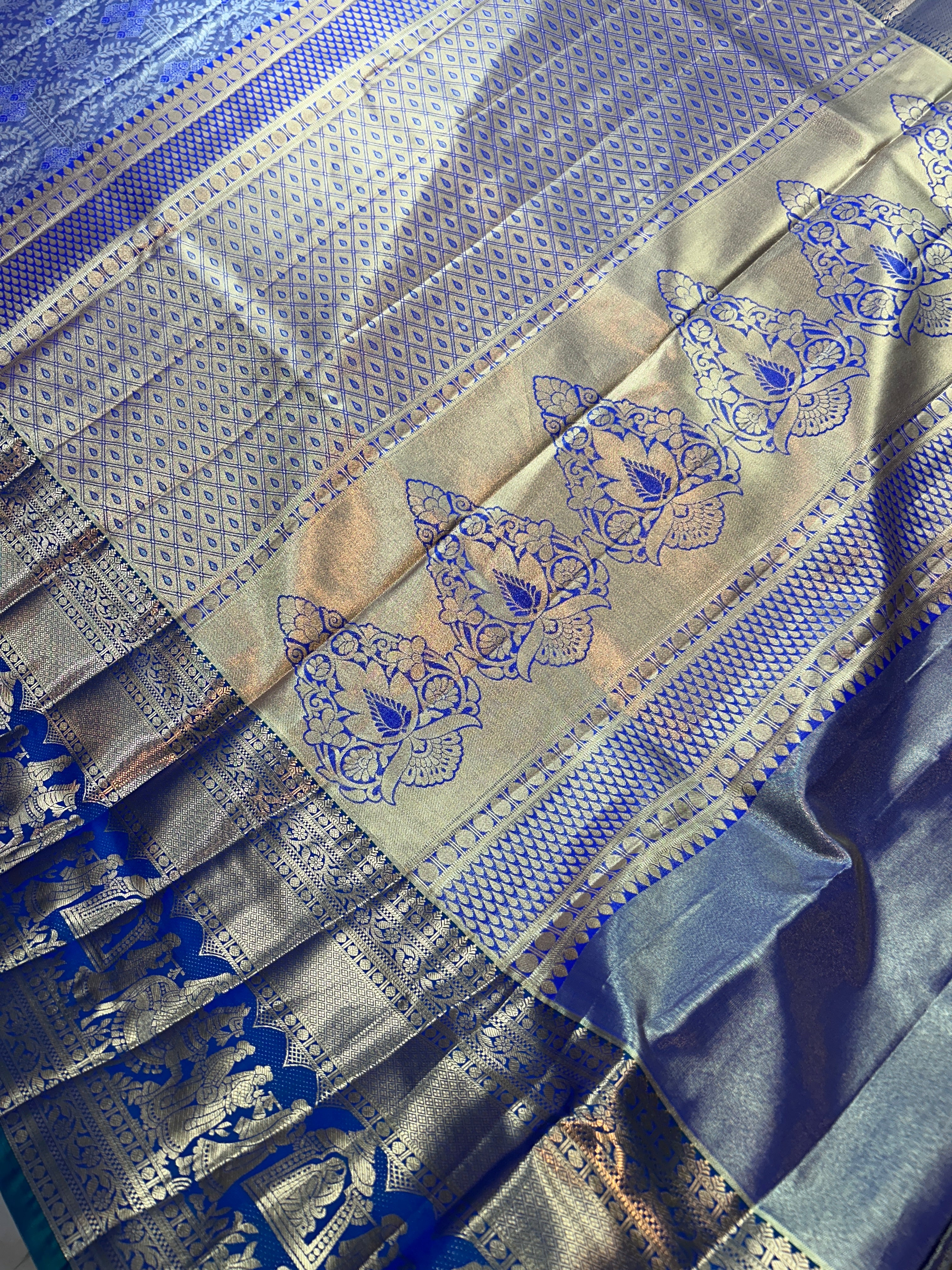 Beautiful semi kanchi pattu saree-2