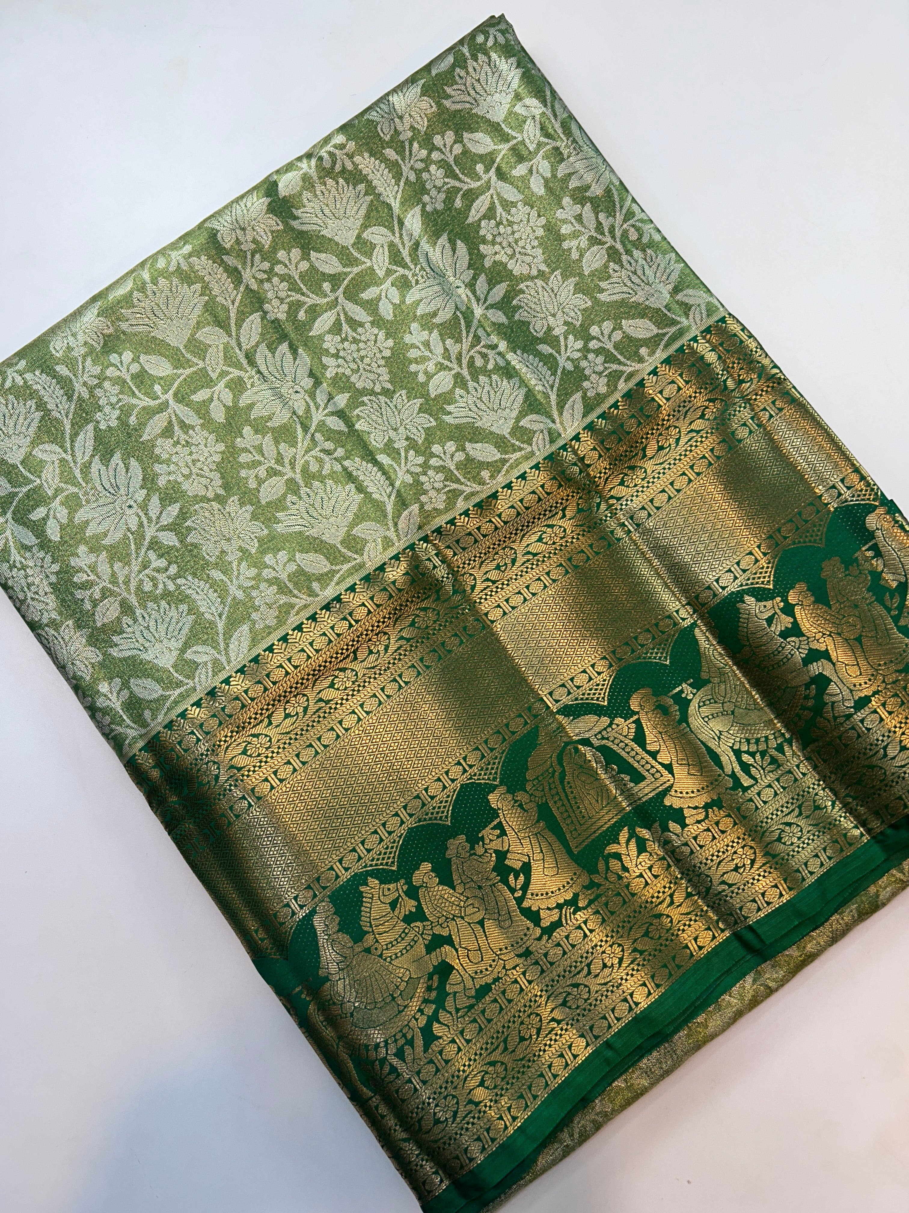 Beautiful semi kanchi pattu saree-9